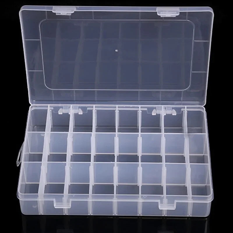 Transparent Grid Storage Box Organizer Case