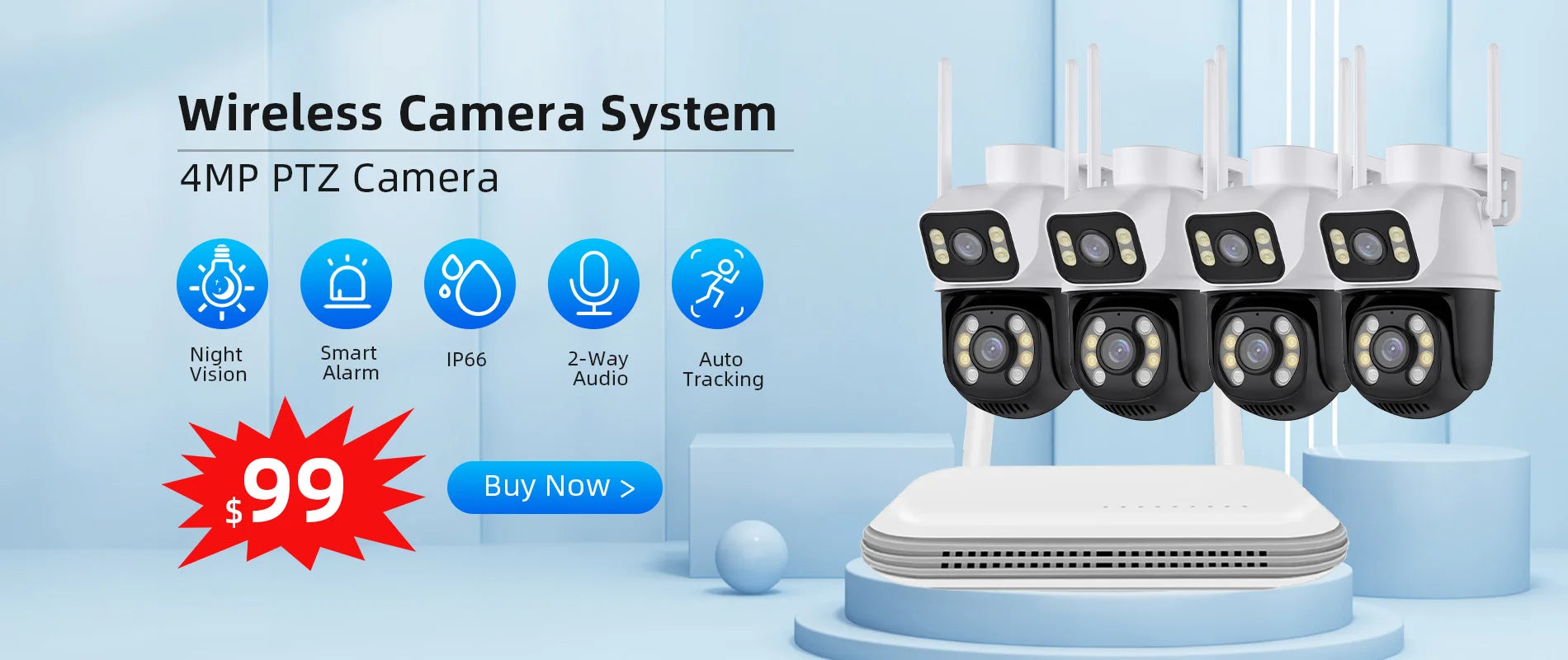 AI Auto Tracking IP Video Surveillance Camera